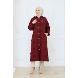 Pamuk Butik Kadın Saçaklı Büyük Beden Kapitone Kap -PMK526 - Bordo - 50 - 52