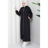 Pamuk Butik Kadın Soğan Desenli Tünel Geçişli Tam Boy Kapitone Mont -PMK506 - Siyah - 48
