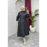 Pamuk Butik Kadın Yandan Cepli Çıkarılabilir Kapüşonlu Kapitone Mont -PMK510 - Siyah - 52