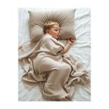 PAMUK HANIM %100 Pamuk 4 kat müslin kız erkek bebek çocuk battaniye 130x130cm/BEJ