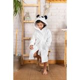 Pamuk Hanım Pamuklu Kapşonlu Yumuşacık Çocuk Bornozu - Beyaz - 10 - 12 Yaş