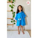 Pamuk Hanım Pamuklu Yumuşacık Havlu Kız-Erkek Çocuk Deniz Plaj, Havuz, Banyo Kapşonlu Panço Sarı /göz - 2 - 4 Yaş - Açık Mavi