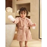 Pamuk Hanım Pamuklu Yumuşacık Unisex Kız-Erkek Çocuk Havlu Bornoz Kulaklı Tavşan/pembe - 1 - 2 Yaş