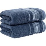 Pamuk Havlu Ladin Yumuşak ve Su Emici Banyo Havlusu 50X90 - İndigo