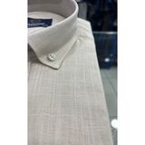 Pamuk Keten Kısakol Erkek Gömlek - Bej - 6XL