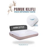 Pamuk Kılıflı Medium Visco Ortopedik Yastık, Kahverengi, 60X40X13 cm