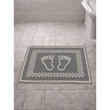Pamuk Kilim Dokuma Süper Emici Banyo Ayak Paspası & Havlusu 40x60 cm, Gri