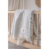 Pamuk Pazen Müslin Bebek Battaniyesi 4 Kat %100 Pamuk Oeko-Tex Sertifikalı 85X110 cm Peştamal 85x110 cm - Beyaz - Su Yeşili - 85 x 110 cm