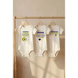 Pamuk Saray %100 Organik Pamuk Fenerbahçe Temalı Teyzecim Basklı Kısa Kollu Çıtçıtlı Bebek Body Badi Zıbın - 18 - 24 Ay - Renkli