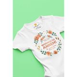 Pamuk Saray Unisex Bebek Zıbın Badi - İlk Anneler Günü Hediyesi - Benimkisi İse Annem Tasarımlı -%100 Pamuk Beyaz 0-2 Ay