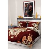 Pamuk Saten Lastikli Çarşaf Deluxe Çift Kişilik 3D Bouqet Nevresim Takımı - Foster - 220 x 220 cm