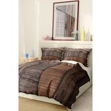 Pamuk Saten Lastikli Çarşaf Deluxe Çift Kişilik 3D Brown Nevresim Takımı - Foster - 220 x 220 cm
