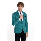 Pamuk Slim Fit Desensiz Yeşil Erkek Ceket - Wessi