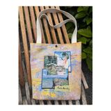 pamukcanta Claude Monet Kanvas Bez Çanta Yıkanabilir Metal Çıtçıtlı 35x38cm (KÜÇÜK BOY)