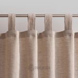 PAMUKIDEA Biritli Naturel Buldan İşi Pamuklu Düz Keten Rustik Perde Bej Renk 400 x 220 cm - Bej - Krem