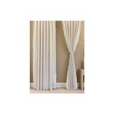PAMUKIDEA Krem Ponponlu - Püsküllü %100 Pamuklu Buldan Keten Perde - Tek Kanat - (En x Boy) - 170 x 180 cm - Krem - Bej
