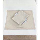 PAMUKIDEA PAMUKİDEA 2 Adet | 35 x 45 cm Sade Düz Amerikan Servis, Yıkanmış Buldan Keten Dokuma Pamuklu Peçete - 35 x 45 cm - Bej