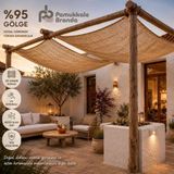Pamukkale Branda 3 x 2 M Jüt Gölgelik Tente Doğal Hasır Kumaş Güneşlik Bahçe Teras Pergola Gölgelik