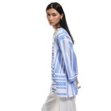 Pamuklu 3/4 Geniş Kollu Nakış İşlemeli Desenli Uzun Kimono