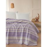 Pamuklu 4 Mevsim Çift Kişilik Battaniye, 180X220 Cm,%70 Pamuk%30 Polyester (Lila) - 0,6 x 19 x 29 cm - Çok Renkli