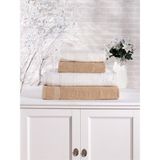 Pamuklu 4'lü Banyo Havlu Seti Hamam Takımı Seti Günlük Çeyizlik Banyo Havlusu - 70 x 140 cm - Kahve
