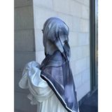 Pamuklu Amber Desen Eşarp-Siyah/Beyaz
