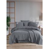 Pamuklu Beğenal Premium Çift Kişilik Nakışlı Pike Takımı - Gri - 240 X 260 cm