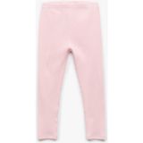Pamuklu Beli Lastikli Ribanalı Basic Uzun Tayt - Pembe - 18 - 24 Ay
