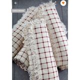 Pamuklu Buldan Işi Berjel Takımı Örtüsü (Koltuk Kollarını Örtmeyen Oturma Grubu Takımı) - 180 x 220 cm - Bordo