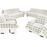 Pamuklu Buldan Işi En Büyük Boy Oturma Grubu Takımı 350'Li Takım (3+3+1+1) - 180 x 350 cm - Çikolata Kahve
