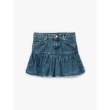 Pamuklu Cepli Balon Form Denim Etek