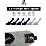 Pamuklu Erkek Babet Çorap Dikişsiz Görünmez Kaydırmaz Topuk Silikonlu 6’lı Paket - 40 - 44 - Siyah - Lacivert - Gri