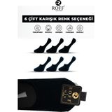 Pamuklu Erkek Babet Çorap Dikişsiz Görünmez Kaydırmaz Topuk Silikonlu 6’lı Paket - 40 - 44 - Siyah - Lacivert