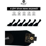 Pamuklu Erkek Babet Çorap Dikişsiz Görünmez Kaydırmaz Topuk Silikonlu 6’lı Paket - 40 - 44 - Siyah