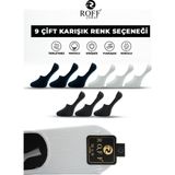 Pamuklu Erkek Babet Çorap Dikişsiz Görünmez Kaydırmaz Topuk Silikonlu 9’lu Paket - 40 - 44 - Lacivert - Beyaz - Antrasit