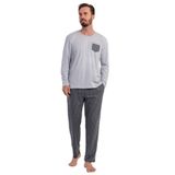 Pamuklu Erkek Büyük Beden Uzun Kol Pijama Takım, 503100