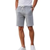 Pamuklu Erkek Casual Şort 2 İplik Yan Cepli Bağcıklı Regular Fit Kalıp Boru Paça Gri Günlük Bermuda (Gri, XL)