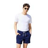 Pamuklu Erkek Casual Şort 2 İplik Yan Cepli Bağcıklı Regular Fit Kalıp Boru Paça Gri Günlük Bermuda (Lacivert, XL)