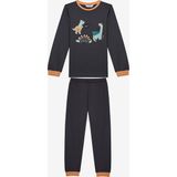 Pamuklu Erkek Çocuk Dino Boo Antik Yeşil Pijama Takımı - 7 - 8 Yaş