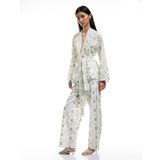 Pamuklu Floral İşlemeli Fisto Kruvaze Oversize Kimono Ceket