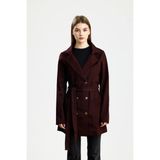 Pamuklu Gabardin Kruvaze Fıt Ceket Bordo - XL
