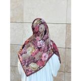 Pamuklu Gonca Desen Eşarp - Gül Kurusu