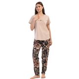 Pamuklu Kadın Büyük Beden Kısa Kol Pijama Takım, 408064