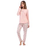 Pamuklu Kadın Büyük Beden Uzun Kol Pijama Takım, 403246