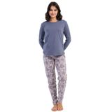 Pamuklu Kadın Büyük Beden Uzun Kol Pijama Takım, 503345