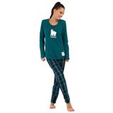Pamuklu Kadın İnterlok Uzun Kol Pijama Takım, 403371
