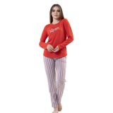 Pamuklu Kadın Uzun Kol Pijama Takım, 203148