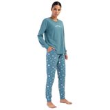 Pamuklu Kadın Uzun Kol Pijama Takım, 404025