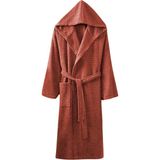 Pamuklu Kapüşonlu Bornoz Unisex Kadın Erkek Yumuşak Dokulu Premium Banyo Bornozu - 2XL - Bordo