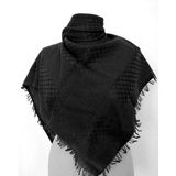Pamuklu Kefiye | Klasik Desen Unisex Kare Puşi 100x100 cm, Siyah
